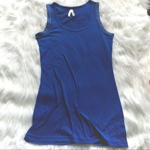 ☠️*3for$25* | Royal blue Rhinestone tank top